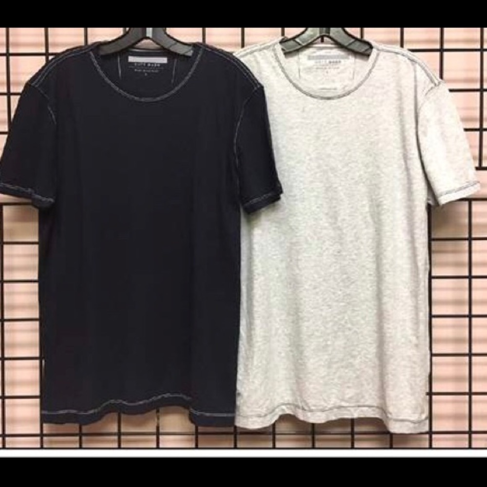 🔴 Men’s Contrast Stitch Crew Neck Soft Wash Tee